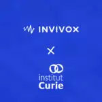 Visuel caré du partenariat Invivox avec l'Institut Curie