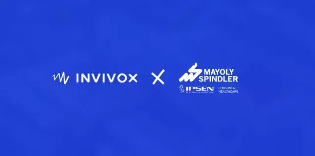 Visuel rectangulaire du partenariat Invivox avec Mayoly Ipsen CHC